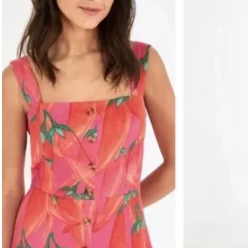 Chic Pink Floral Sleeveless Dress